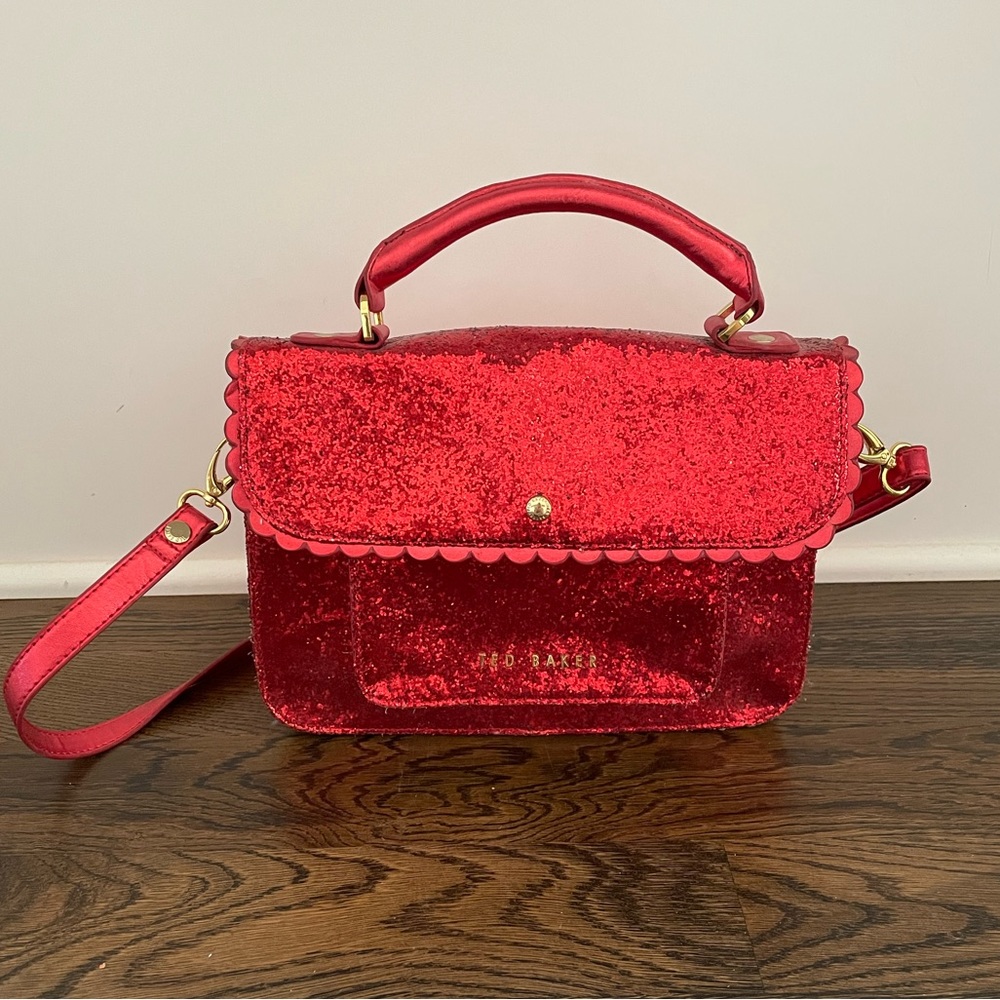 Ted Baker red glitter handbag